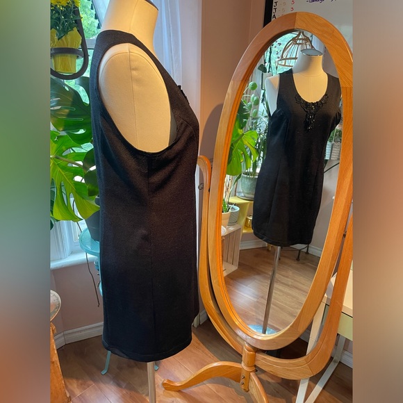 Vintage 1990's Little Black Mini Tank Dress Swimsuit Cover-up - Picture 2 of 9